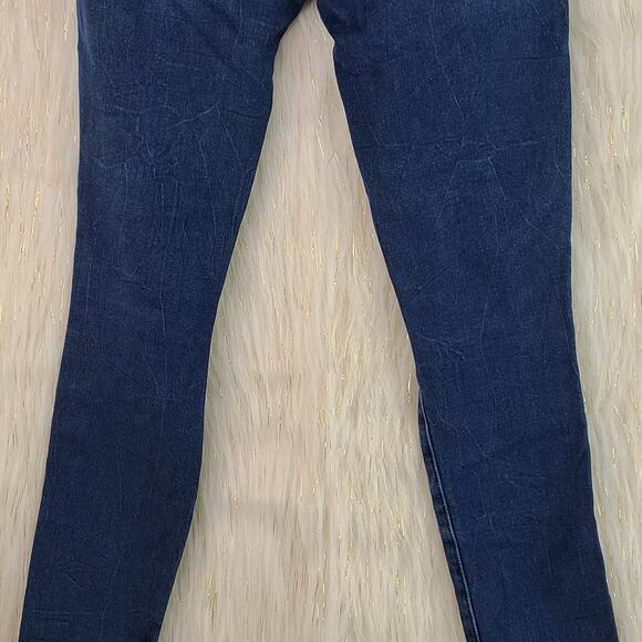 Frame Le Skinny de Jeanne Crop Cantine Stretch Raw Frayed Hem Dark Wash Size 26 - Picture 9 of 12